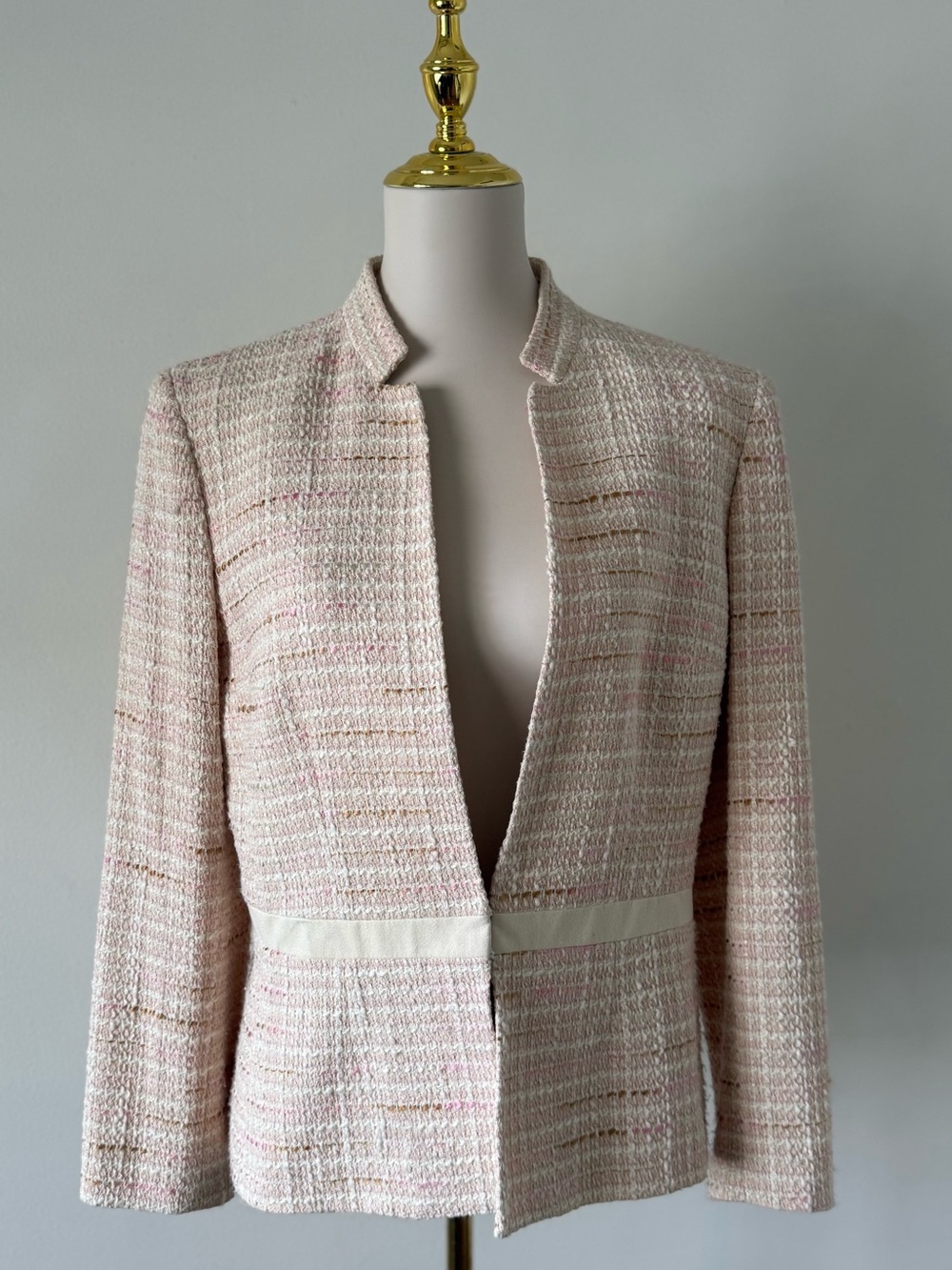 Kasper Women's Pink Tweed Style Size 10  Open-Front Blazer Vintage